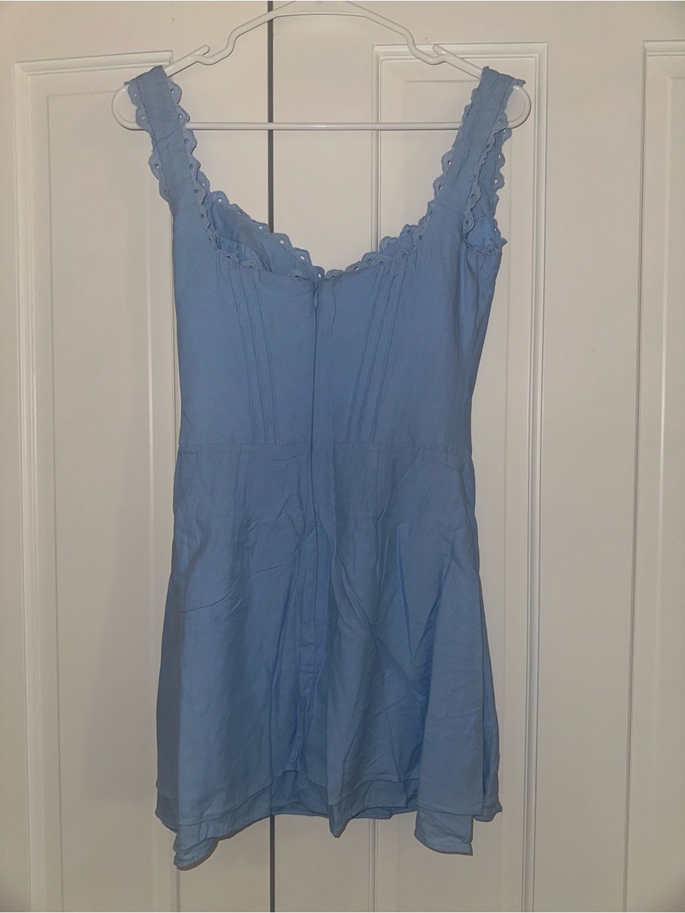HOUSE OF CB 'Tilly' Blue Pin Tuck Mini Dress/ Size Small /$239 - Picture 8 of 9